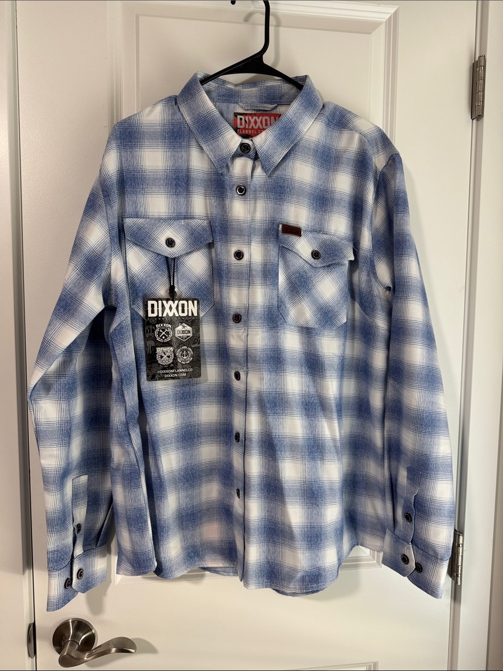 DIXXON Light Blue and White Plaid Women’s Workshirt